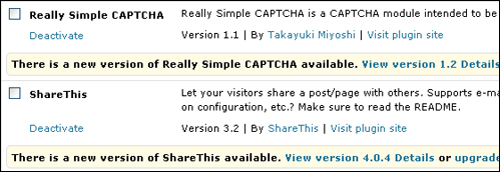 When WordPress upgrades its software many WordPress plugins need to also be updated
