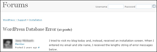 Wordpress databases can and do fail