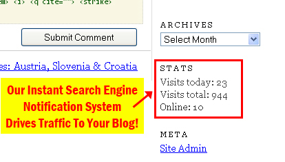 Blog visitors online